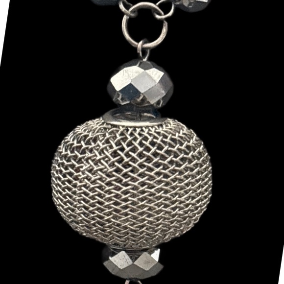 Art Deco inspired Silver Necklace with Tassel - Picture 5 of 16